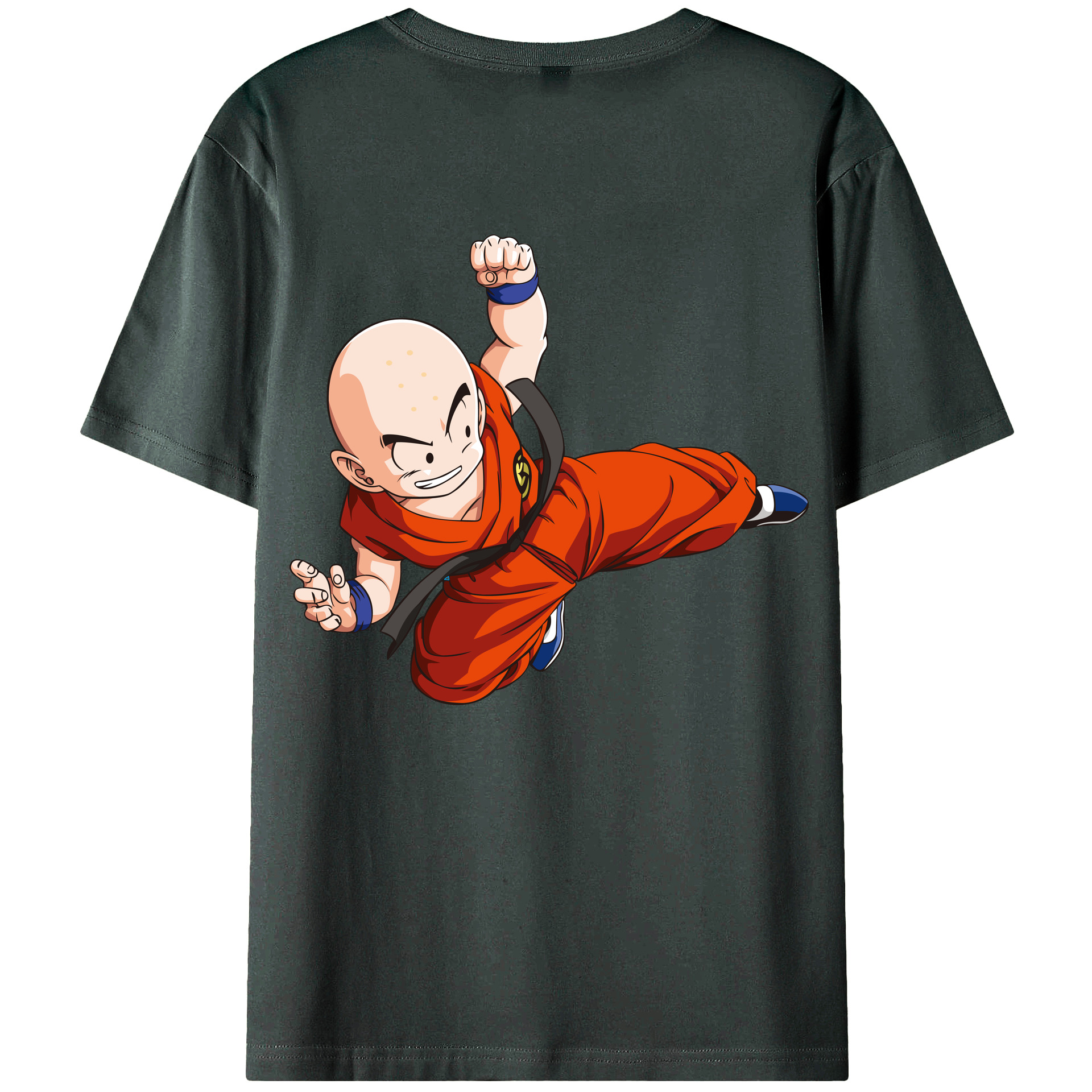 （画像用） ドラゴンボール クリリン DRAGON BALL krillin 綿100％ メンズ半袖Tシャツ（バックプリント） 通気性